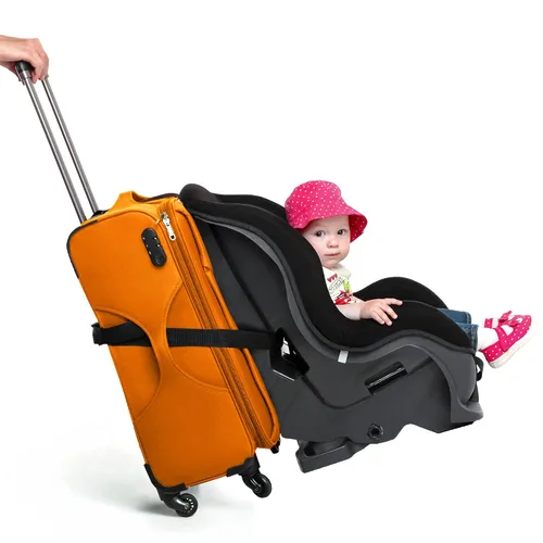 V VOLKGO Cinturón de viaje para asiento de automóvil, fácil y seguro para el aeropuerto, correa para cinturón de seguridad de automóvil para maleta,