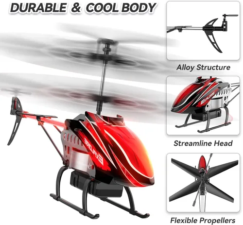 Miniatura 13 de BUSSGO Helicóptero RC, helicóptero de control remoto para niños con 30 minutos de vuelo (2 baterías), modos de luz LED 7+1, sujeción de altitud