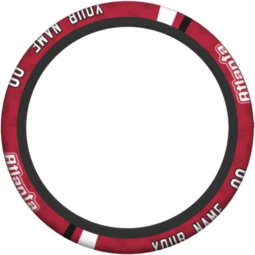 Miniatura 2 de Fundas para volante personalizadas de fútbol de Atlanta, con nombre y número, antideslizantes y absorbentes de sudor, accesorios antideslizantes