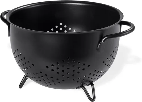 Miniatura 8 de Colador de metal de 5 cuartos de galón con recubrimiento en polvo, colador de metal autodrenante con base, cesta de frutas y verduras con asas