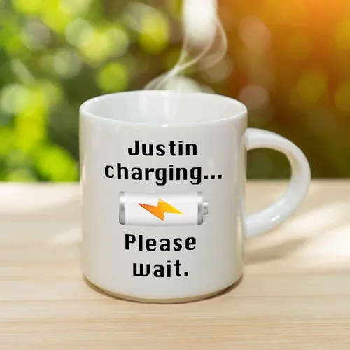 Miniatura 3 de Justin - Taza de café con carga – Taza de cerámica personalizada con nombre, taza personalizada, regalo de cumpleaños/Navidad, regalo de vacaciones