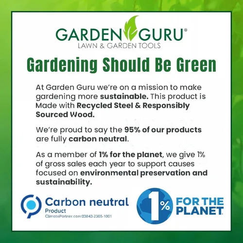 Miniatura 5 de Garden Guru - Herramienta de cultivador de mano ecológica, 100% acero inoxidable reciclado, resistente a la corrosión, mango ergonómico de madera