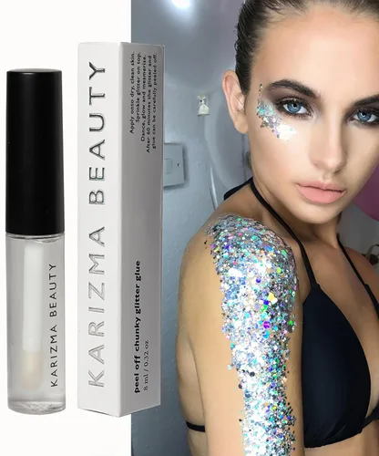 Miniatura 18 de KARIZMA Iridescent Purpurina holográfica iridiscente Purpurina gruesa de 0.35 onzas para la cara, el cabello, los ojos y el cuerpo, para mujer.