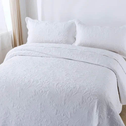 Miniatura 68 de HoneiLife - Juego de colcha de tamaño Queen, juego de ropa de cama de pana bordada de 3 piezas, colcha de lujo, ligera, cálida, para todas las Pana
