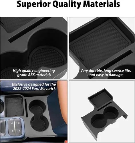 Miniatura 4 de Bandeja organizadora de portavasos compatible con portavasos de camiones Ford Maverick 2022 2023 2024 2025 LUWU Organizador de consola central