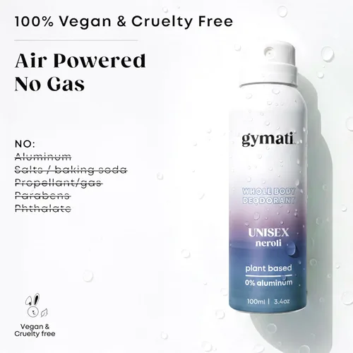 Miniatura 4 de Gymati Desodorante corporal natural en aerosol sin aluminio, unisex, paquete de 2
