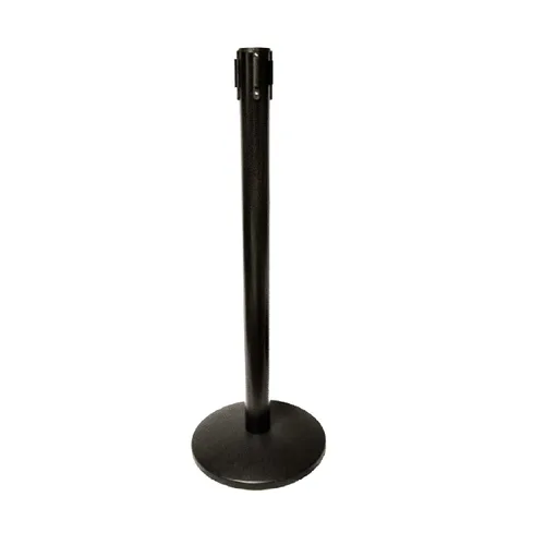 Miniatura 3 de Juego combinado de barrera de puntal de seguridad de cola de cinturón retráctil HT de 40 pulgadas (2 postes de cinturón negro)