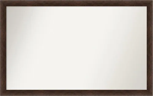 Miniatura 348 de Amanti Art Espejo de pared personalizado no biselado (24 x 27 pulgadas), marco estrecho de nogal chipre - varios tamaños personalizados - Espejo
