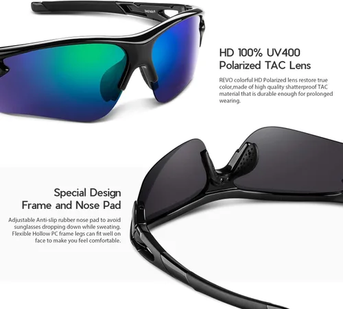 Miniatura 4 de BEACOOL Polarized Sports Sunglasses for Men Women Youth Baseball Fishing Cycling Running Golf Motorcycle Tac Glasses UV400