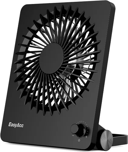 EasyAcc Ventilador de viaje portátil de 10000 mAh, hasta 59 horas de tiempo de trabajo, ventilador de escritorio ultrafino y silencioso con batería