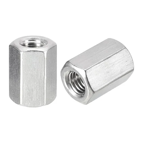 Miniatura 8 de uxcell Tuercas de acoplamiento M8 x 1.25 de paso de 1.181 in de longitud, 2 tuercas de acoplamiento de varilla hexagonal métrica de acero inoxidable