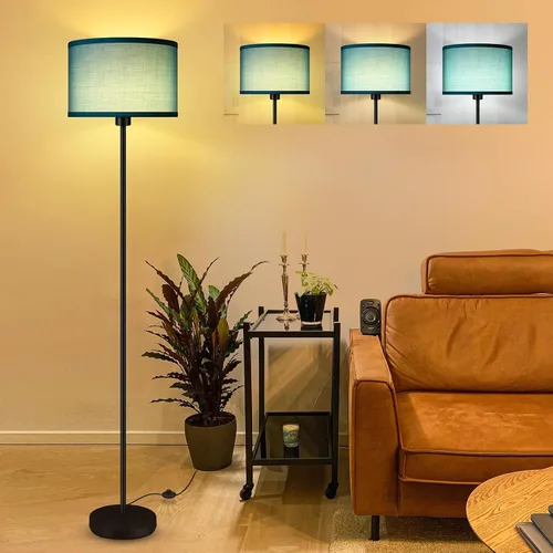 Miniatura 9 de Lámpara de pie negra, lámpara de pie LED de 58 pulgadas de alto, lámparas de sala de estar simples con pantalla, interruptor de pedal de pie