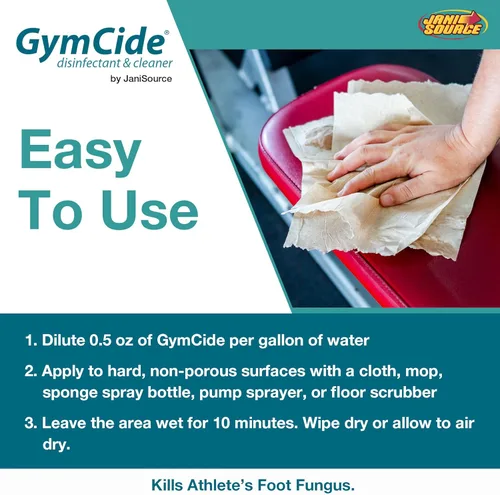 Miniatura 4 de GymCide - Desinfectante concentrado y limpiador para equipos de gimnasio, cascos deportivos, esterillas de yoga, vestuarios y centros de terapia