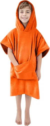Miniatura 12 de MissShorthair Toalla Poncho para niños, toalla de playa con capucha para niña y niño, poncho de surf, bata de baño, toalla de baño de microfibra