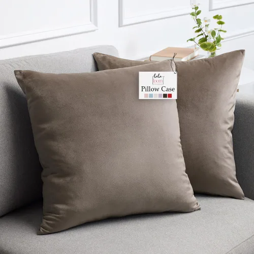 Miniatura 12 de lalaLOOM Juego de 2 fundas de almohada lujosas de terciopelo sedoso, 18 x 18 pulgadas, fundas de almohada decorativas más suaves, cremallera oculta
