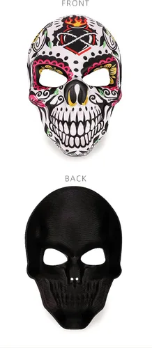 Miniatura 4 de BaronHong Máscara de calavera de azúcar del Día de los Muertos, máscara de Halloween para cosplay, fiesta mexicana, suministros de disfraces