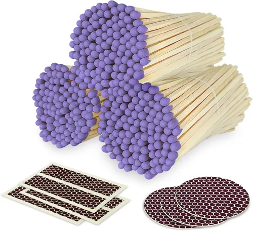 Miniatura 18 de Cerillas de color lila de 4 pulgadas (200 unidades, con calcomanías llamativas incluidas) Decorativo único y divertido para tu hogar, regalos