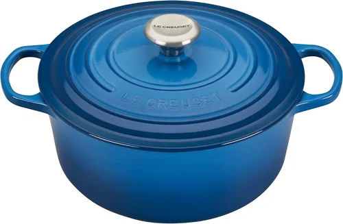 Miniatura 48 de Le Creuset Horno holandés redondo de hierro fundido esmaltado, 4.5 cuartos de galón, Marsella Marseille