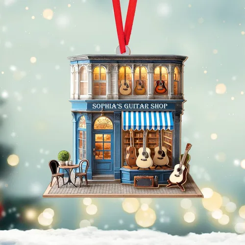Miniatura 10 de MoonArt Adorno personalizado de guitarra de piano, nota musical de piano, adorno con forma de madera acrílica, regalo para amantes de la guitarra