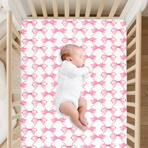 Miniatura 7 de Sábanas para cuna para niñas y niños, sábana bajera ajustable para colchones estándar de cuna y de niño pequeño, ultra suaves y transpirables