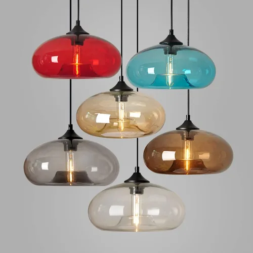 Miniatura 3 de Iluminación colgante de cristal industrial vintage de 11 pulgadas, 1 luz de granja, loft bar, lámpara colgante de techo, isla de cocina, comedor