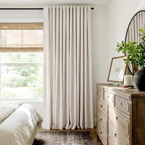 Miniatura 3 de INOVADAY Cortinas térmicas para puerta corredera 100% opacas para dormitorio, cortinas de puerta corrediza de vidrio extra anchas para patio, lino