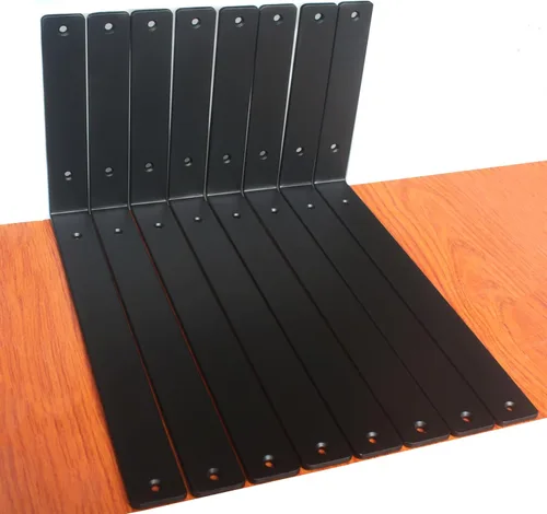 Miniatura 96 de Paquete de 12 soportes de estante en L de 8 pulgadas de largo x 6 pulgadas de alto x 1.5 pulgadas de ancho, 5 mm de grosor, soporte de estante en L