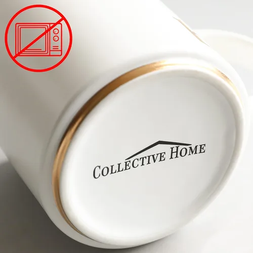 Miniatura 3 de COLLECTIVE HOME - Tazas de cerámica con monograma, tazas de café con inicial dorada de 15 onzas, elegantes tazas de té del alfabeto, elegante taza p
