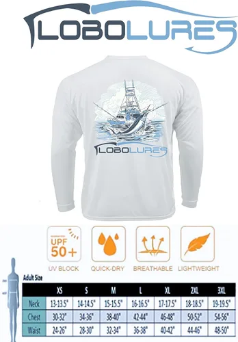 Miniatura 3 de Lobo Lures Sportfishing - Camiseta de pesca de manga larga para hombres y mujeres, UPF 50 Dri-Fit Performance Ropa