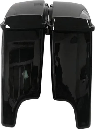 Miniatura 6 de Alforjas rígidas extendidas de 5 pulgadas, color negro brillante, con tapas, pestillo, juego de llaves compatibles con Harley modelos Touring