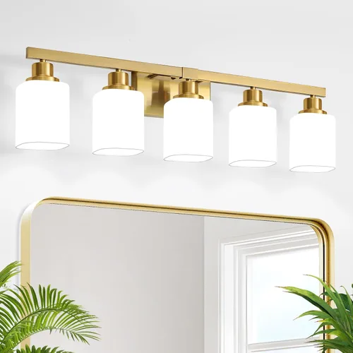 Miniatura 18 de Juego de 2 apliques de pared para baño, lámpara de tocador de baño negra, apliques de pared modernos para interiores con vidrio esmerilado cuadrado