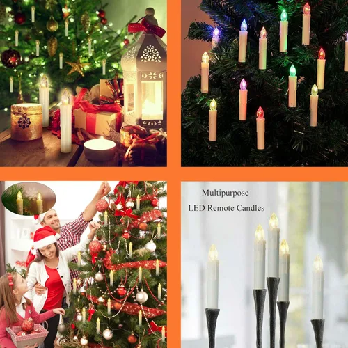 Miniatura 9 de Velas LED cónicas sin llama, con control remoto X-D, velas LED a batería, para decoración de fiesta de Harry Potter, boda, Navidad, decoración