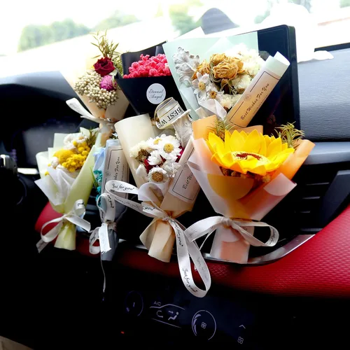 Miniatura 6 de Clips para ventilación de ambientador de auto pequeño, ramo de flores secas mini, clip de perfume para salida de aire acondicionado, decoración
