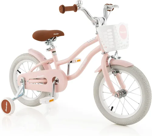 Miniatura 35 de BABY JOY Kids Bike, 12 14 16 18 20 Inch Boys Girls Bike w/Adjustable Seat, Removable Basket, Handbrake & Coaster Brake, Training Wheels or Turquesa
