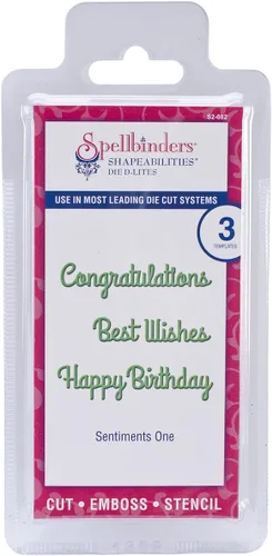 Spellbinders Shapeabilities Die D-Lites, Sentiments 1, Marrón, 393639