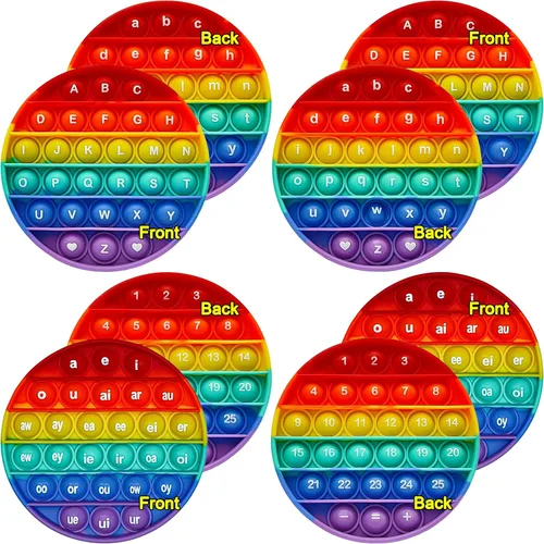Miniatura 6 de Juguete antiestrés alfabeto Pop, letras ABC, números, juguetes educativos y de aprendizaje, juguetes sensoriales redondos, juegos de apretar