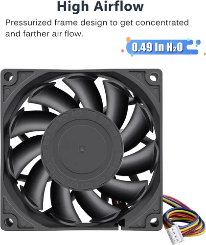 Miniatura 5 de GDSTIME Ventilador PWM de 3.150 in x 0.984 in de 4 pines, alta velocidad 12V 3.150x315.945 in de presión estática PC CPU Cooler Ventilador