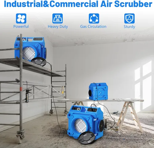 Miniatura 6 de Depurador de aire con filtración de 3 etapas, máquina de aire HEPA de 550 CFM apilable negativo, limpiador de aire con MERV10, carbono, H13 HEPA