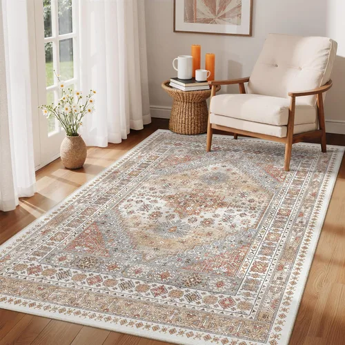 zesthome Alfombra 4x6 - Alfombra Resistente a Manchas Lavable, Alfombras con Respaldo Antideslizante para Sala de Estar, Alfombras Pequeñas de Área