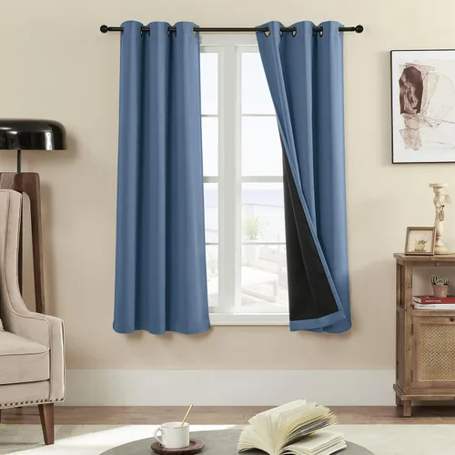 Miniatura 39 de Rutterllow - Cortinas 100% opacas, paneles de cortina con ojales, aislamiento térmico y bloqueo de luz para habitación y sala de estar