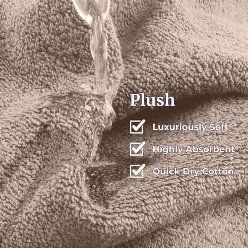 Miniatura 4 de Lavish Home Juego de toallas de baño de 6 piezas, 100% algodón de 525 GSM, 2 toallas de baño, 2 toallas de mano y 2 paños de lavado para baño, Gris
