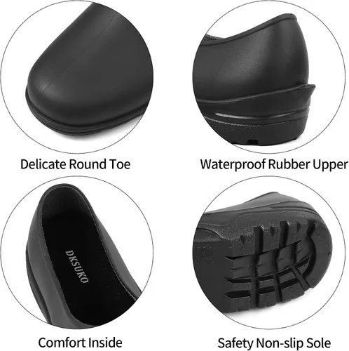 Miniatura 6 de DKSUKO Zapatos de jardín impermeables para hombre, botas de lluvia para hombre, zuecos de jardín para exteriores con suela antideslizante