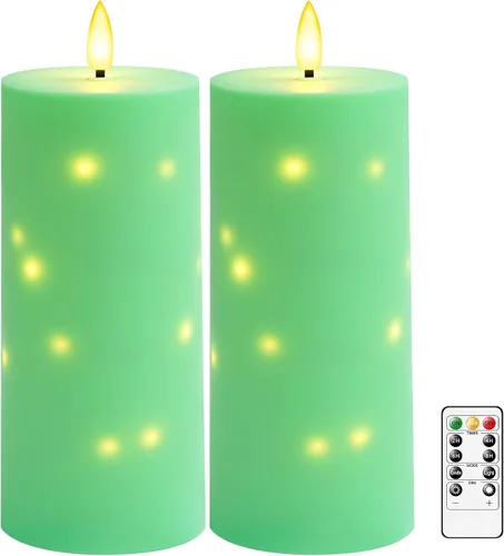Miniatura 13 de kakoya Velas LED grandes sin llama de 11" x 4" pulgadas para exteriores, impermeables, con control remoto y temporizador, velas de pilar acrílicas