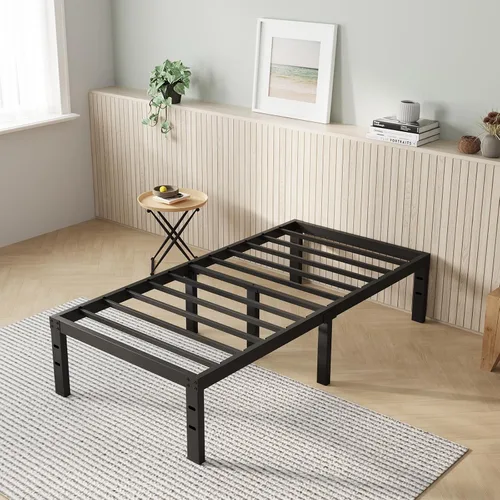 Miniatura 21 de Novilla Base de cama tamaño Queen, base de cama con plataforma de metal de 14 pulgadas tamaño Queen con espacio de almacenamiento debajo de la cama