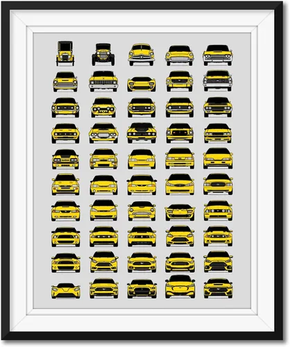 Miniatura 13 de Custom Car Posters Handmade Poster compatible with Ford Evolution Print Wall Art Décor of the Best of Ford Generations - American, 8x10 Satin Print