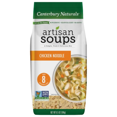 Miniatura 4 de Canterbury Naturals Mezcla de sopa artesanal, mezcla de sopa de fideos con pollo, sin OMG, hace 8 porciones, bolsa de 6.5 onzas (paquete de 3)