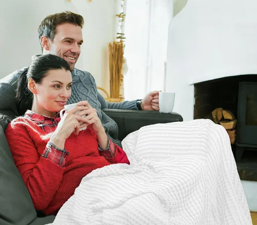 Miniatura 7 de Utopia Bedding Manta de punto gofre de 100 % algodón, tamaño grande para cama, ligera, transpirable, suave y acogedora, regalos para mujeres Blanco