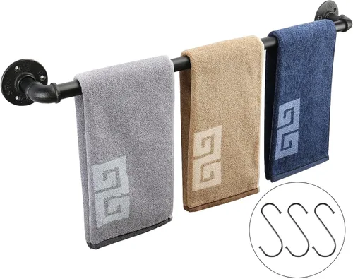 NearMoon Toallero Industrial de Tubería, Accesorio Portador de Toallas de Herrajes de Baño de Servicio Pesado, Soporte de Estante de Toallas de Baño