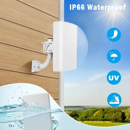 Miniatura 6 de Maswell Antena MIMO direccional 4G 5G 2X2 para exteriores, alta ganancia 10dBi, potenciador de señal celular 700-3800MHz con rango de 6.2 mi, cables