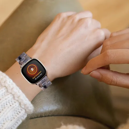 Miniatura 5 de Correa de reloj de resina compatible con Fitbit Versa 4/Sense 2/Versa 3/Sense 1, pulsera brazalete de moda ligera y ajustable de repuesto